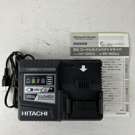 ЗЗ HITACHI 日立 18v インパクトドライバ バッテリーx2 充電器 ケース付 WH18DDL2 グリーン×ブラック