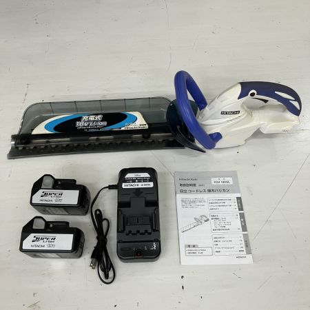 ЗЗ HITACHI 日立 18v 400mm コードレス植木バリカン バッテリーx2 充電器付 FCH18DSL ホワイト×ブルー