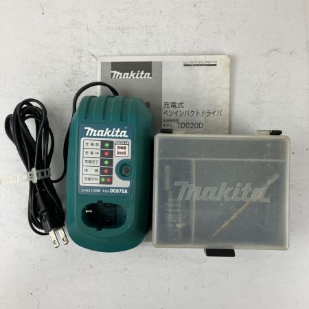 ЗЗ MAKITA マキタ 7.2v ペンインパクトドライバ バッテリーx2 充電器 ケース付 TD020D ホワイト