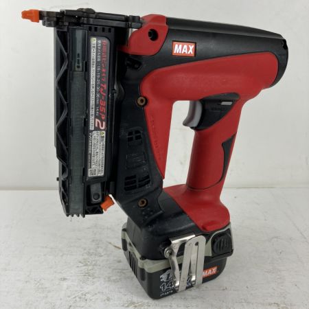 ЗЗ MAX マックス 14.4v 35mm 充電式ピンタッカ バッテリーx1 充電器 ケース付 TJ-35P2 ブラック×レッド