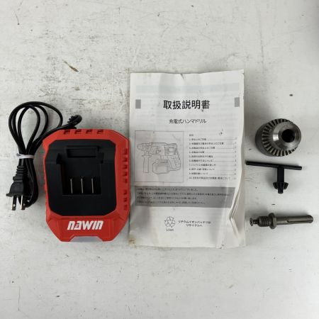 ЗЗ NAWIN 20v 充電式ハンマドリル バッテリーx2 充電器 ケース付 NA-20DC レッド