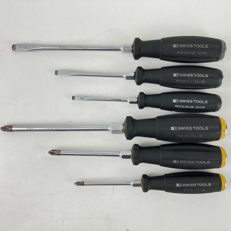 ЗЗ PB SWISS TOOLS スイスツールズ 貫通ドライバー プラス×3 マイナス×3 6本組 8193D/8102D ブラック