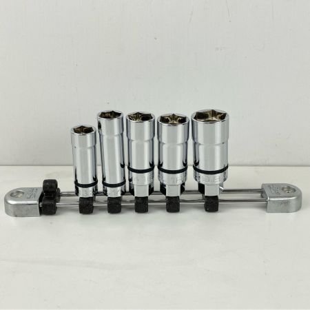 ЗЗ nepros プラグレンチ ソケット 差込角9.5ｍｍ 5個+ホルダー NB3-13SP/14SP/16SP/18SP/208SP シルバー