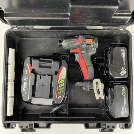 ЗЗ MAX マックス 18v インパクトドライバ バッテリーx2 充電器 ケース付 PJ-SD102-B2C ブラック×レッド