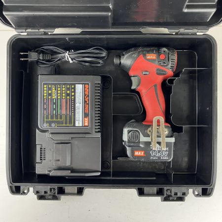 ЗЗ MAX マックス 14.4v インパクトドライバ バッテリーx1 充電器 ケース付 PJ-ID144 レッド×ブラック