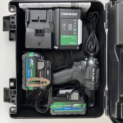 ЗЗ HiKOKI ハイコーキ 36v インパクトドライバ バッテリーx2 充電器 ケース付 WH36DC ブラック Bランク