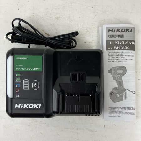 ЗЗ HiKOKI ハイコーキ 36v インパクトドライバ バッテリーx2 充電器 ケース付 WH36DC ブラック