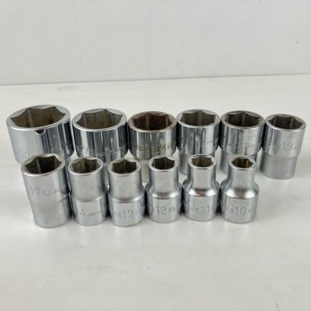 ЗЗ TONE トネ ソケット 差込口12.7ｍｍ 6角 10～30mm 12個セット 本体のみ 4S10他 シルバー