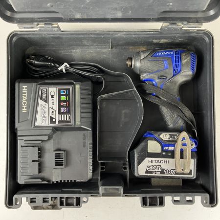 ЗЗ HITACHI 日立 18v 充電式インパクトドライバ バッテリーx1 充電器 ケース付 WH18DDL ブラック×ブルー