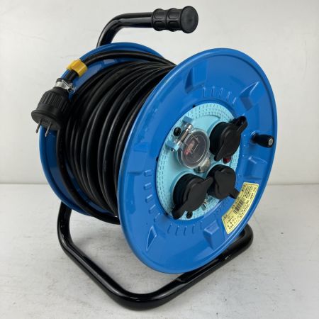 ЗЗ NICHIDO 100v 30m コードリール ドラム NPW-EK33RE スカイブルー