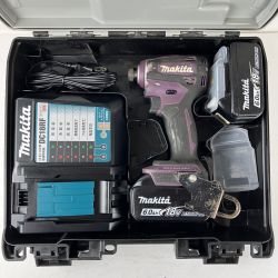 ЗЗ MAKITA マキタ 18v 充電式インパクトドライバ バッテリーx2 充電器 ケース付 TD172D パープル Cランク
