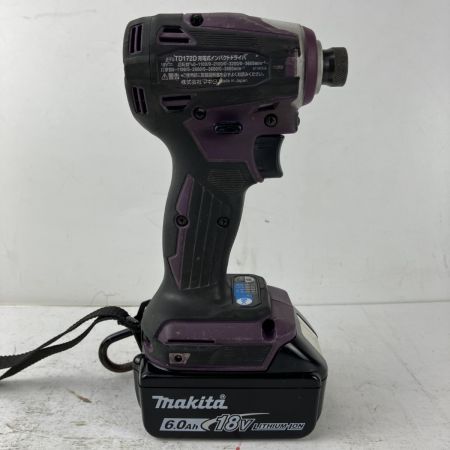 ЗЗ MAKITA マキタ 18v 充電式インパクトドライバ バッテリーx2 充電器 ケース付 TD172D パープル