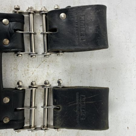 ЗЗ KNICKS 鳶職向仕様ツーウェイタイプヌメ革2段腰袋 チェーン金具 ベルトループ付 KBS-201TB ブラック