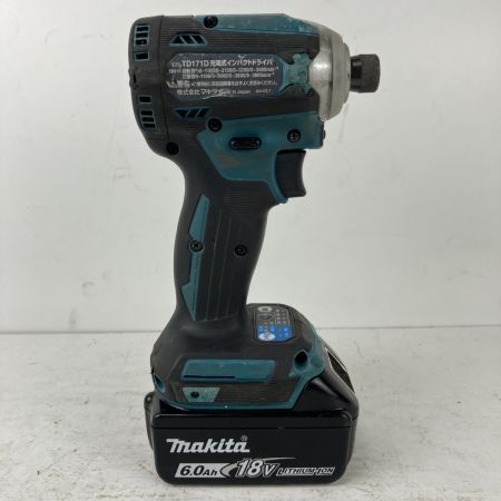 ЗЗ MAKITA マキタ 18v 充電式インパクトドライバ バッテリーx2 充電器 ケース付 TD171D ブルー