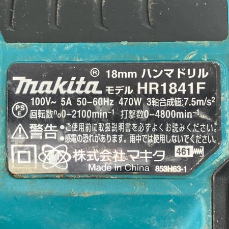 ЗЗ MAKITA マキタ 18mm 100v ハンマドリル ケース付 HR1841F ブルー