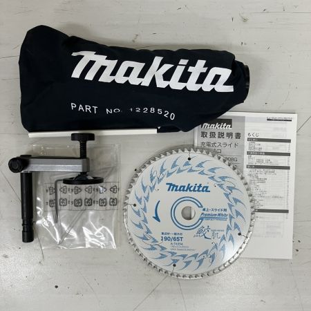 ЗЗ MAKITA マキタ 40v 190mm 充電式スライド丸のこ ダストバッグ 鮫肌チップソー 取説付 LS008GZ ブルー