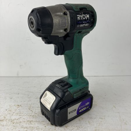 ЗЗ RYOBI リョービ 18v インパクトドライバ バッテリーx2 充電器 ケース付 BID-180 グリーン