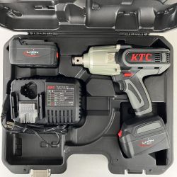 ЗЗ KTC ケーティーシー 18v 19mm コードレスインパクトレンチ バッテリーx2 充電器 ケース付 JAE681 ブラック Sランク