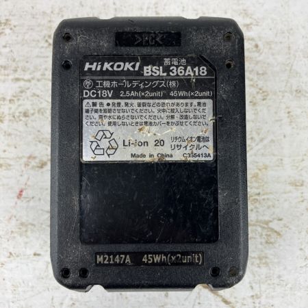 ЗЗ HiKOKI ハイコーキ 36v 13mm 振動ドライバドリル バッテリーx1 ハンドル ケース付 DV36DA グリーン