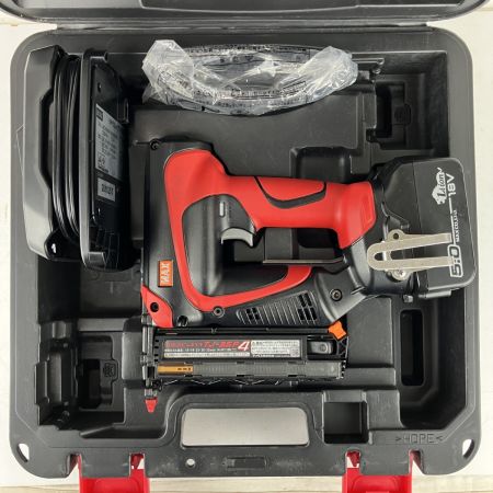 ЗЗ MAX マックス 14.4v/18v 35mm ピンネイラ バッテリーx1 充電器 ケース付 TJ-35P4 レッド×ブラック