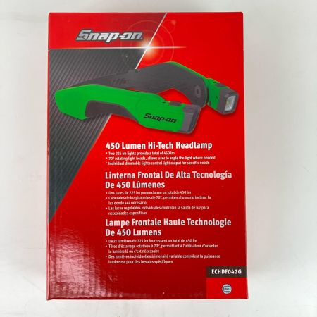 ЗЗ Snap-on スナップオン 450ルーメン ヘッドライト USBケーブル付 ECHDF042G 黄緑