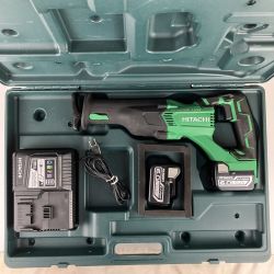 ЗЗ HITACHI 日立 14.4v コードレスセーバーソー バッテリーx2 充電器 ケース付 CR14DBL グリーン Bランク