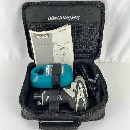 ЗЗ MAKITA マキタ 10.8v インパクトドライバ 充電器 バッテリー×1 ケース付 TD090D ホワイト