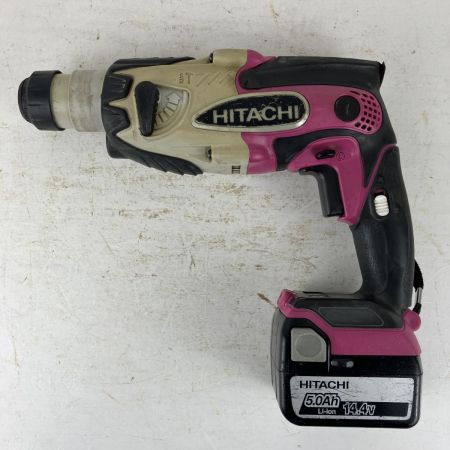 ЗЗ HITACHI 日立 14.4v 16mm ロータリハンマドリル バッテリーx1付 ※充電器無し DH14DSL ピンク
