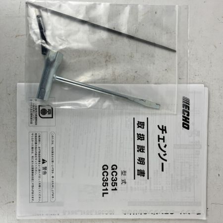 ЗЗ ECHO 2サイクル 40cm 34.0cc チェーンソー レンチ 取説付 GC351L グレー×オレンジ