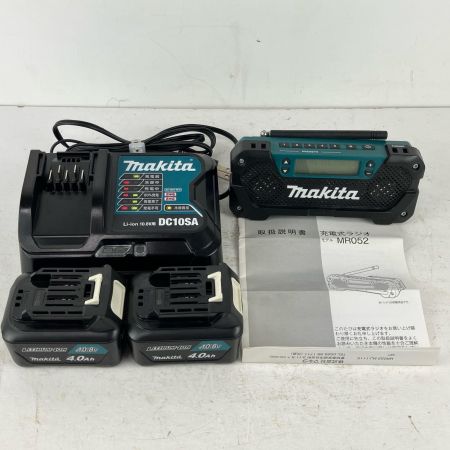 ЗЗ MAKITA マキタ 10.8v 充電式ラジオ 充電器 バッテリー×2付 MR052 ブルー