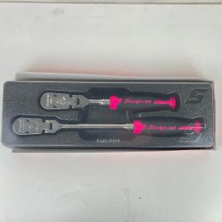ЗЗ Snap-on スナップオン 3/8 9.5sq 100ギア フレックスヘッドラチェットセット 2本組 トレー付 RAT2FHFEP ブラック×ピンク Sランク