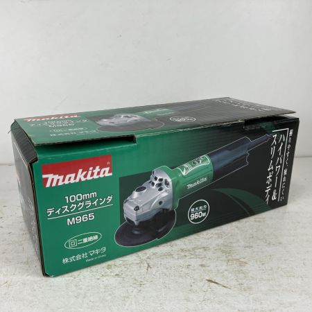 ЗЗ MAKITA マキタ 100v 100m ディスクグラインダ 取説 箱付 M965 グリーン