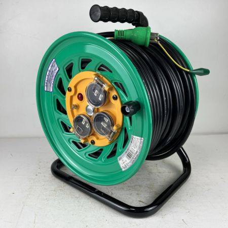 ЗЗ NICHIDO 100v 50m コードリール ドラム FW-E53 グリーン