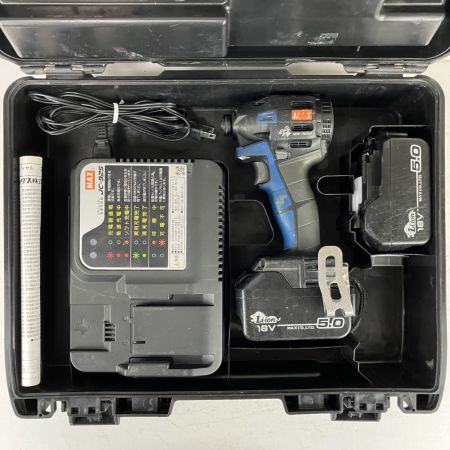 ЗЗ MAX マックス 14.4v/18v 充電式インパクトドライバ バッテリーx2 充電器 ケース付 PJ-ID152 ブルー