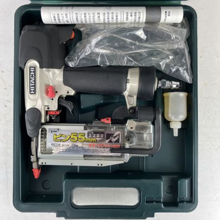 ЗЗ HITACHI 日立 55mm 常圧 ピン釘打機 取説 ケース付 NP55M グレー×ブラック