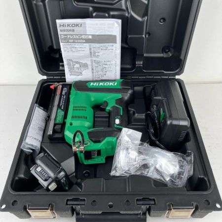 ЗЗ HiKOKI ハイコーキ 10.8v 35mm コードレスピン釘打ち機 充電器 バッテリー×1 ケース付 NP1235DA グリーン×ブラック