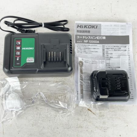 ЗЗ HiKOKI ハイコーキ 10.8v 35mm コードレスピン釘打ち機 充電器 バッテリー×1 ケース付 NP1235DA グリーン×ブラック