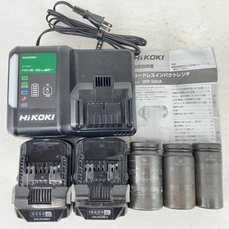 ЗЗ HiKOKI ハイコーキ 36v 19mm 充電式インパクトレンチ 充電器 バッテリー×2 ケース付 WR36DA グリーン