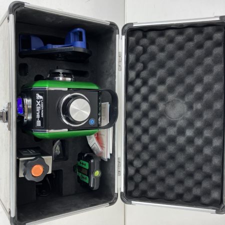 ЗЗ シンワ測定 グリーンレーザー ロボXline-E レーザー墨出し器 受光器 ケース付 ガラス面傷あり 71610 グリーン