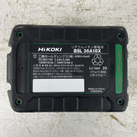 ЗЗ HiKOKI ハイコーキ 36v 100mm ディスクグラインダ バッテリーx1付 ※充電器無し G3610DC グリーン