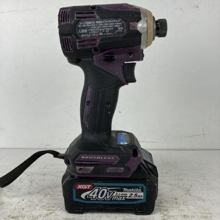ЗЗ MAKITA マキタ 40v 充電式インパクトドライバ バッテリーx1 充電器 ケース付 TD001G パープル