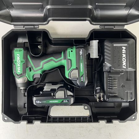 ЗЗ HiKOKI ハイコーキ 18v コードレスインパクトドライバ バッテリーx2 充電器 ケース付 WH18DD グリーン