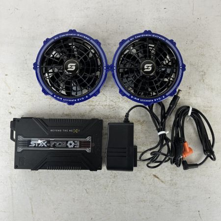 ЗЗ シンメン 20V 3350mAh ファン・バッテリーセット アダプタ付 SA-125 ブラック×ブルー