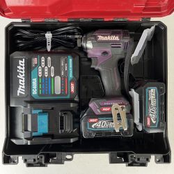 ЗЗ MAKITA マキタ 40v 充電式インパクトドライバ バッテリーx2  充電器 ケース付 TD002G パープル Cランク
