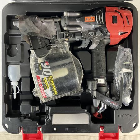 ЗЗ MAX マックス 90mm 高圧 釘打機 スーパーネイラ 取説 ケース付 HN-90N6(D) レッド×ブラック