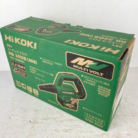 ЗЗ HiKOKI ハイコーキ 36v 充電式ブロワ ノズル 取説 箱付 ※充電器・バッテリーなし RB36DB グリーン×ブラック