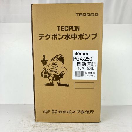 ЗЗ TERADA 40ｍｍ 100v テクポン水中ポンプ 汚水用 取説付 PGA-250