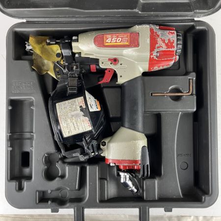 ЗЗ MAX マックス 50mm 常圧 コイルネイラ エア釘打機 ケース付 CN-450S(FP) レッド