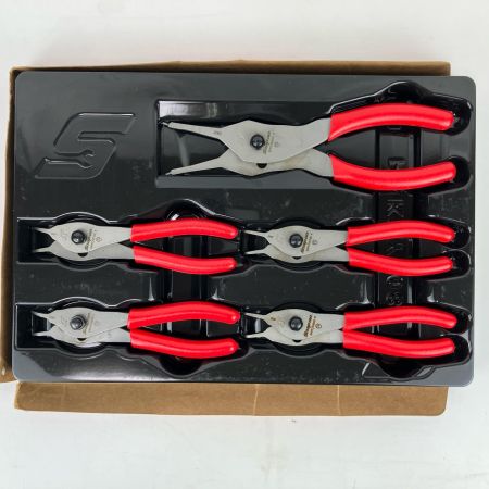ЗЗ Snap-on スナップオン スナップリングプライヤーセット 5本組 トレー付き SRPCR105ADD レッド