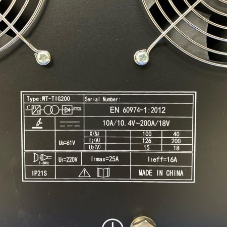ЗЗ WELDTOOL 200v 5.2kVA 直流/交流TIG 被覆アーク 溶接機 溶接棒付 WT-TIG200 ブルー